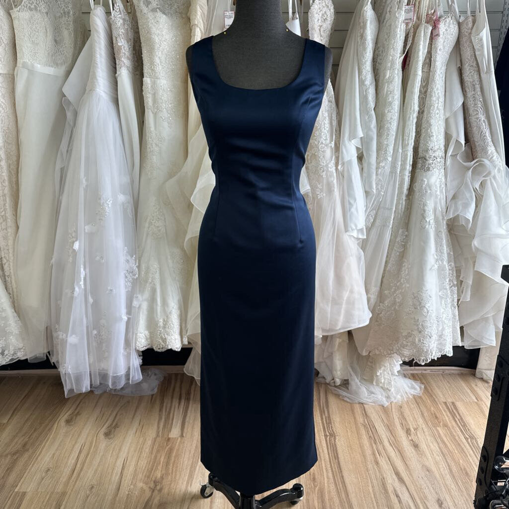 Ever Beauty Navy Embroidered Jacket 2 Piece Long Formal Dress 10 Petite