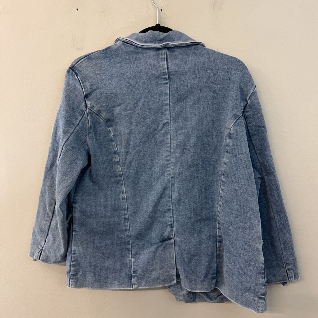 Laurie Felt Light Wash Denim Blazer Jacket Medium