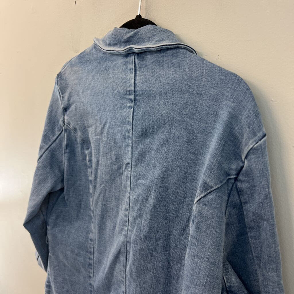 Laurie Felt Light Wash Denim Blazer Jacket Medium