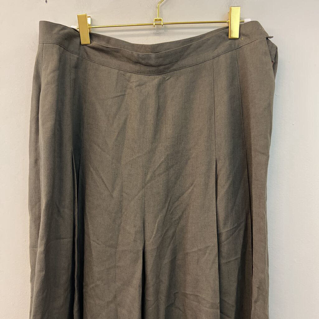 Jones New York Green Linen Wide Leg Pants 14