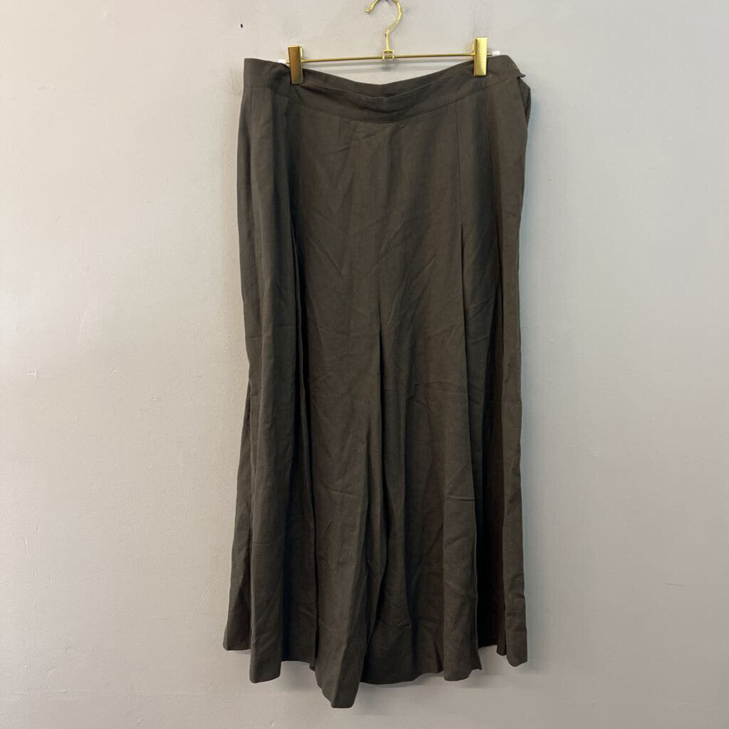 Jones New York Green Linen Wide Leg Pants 14