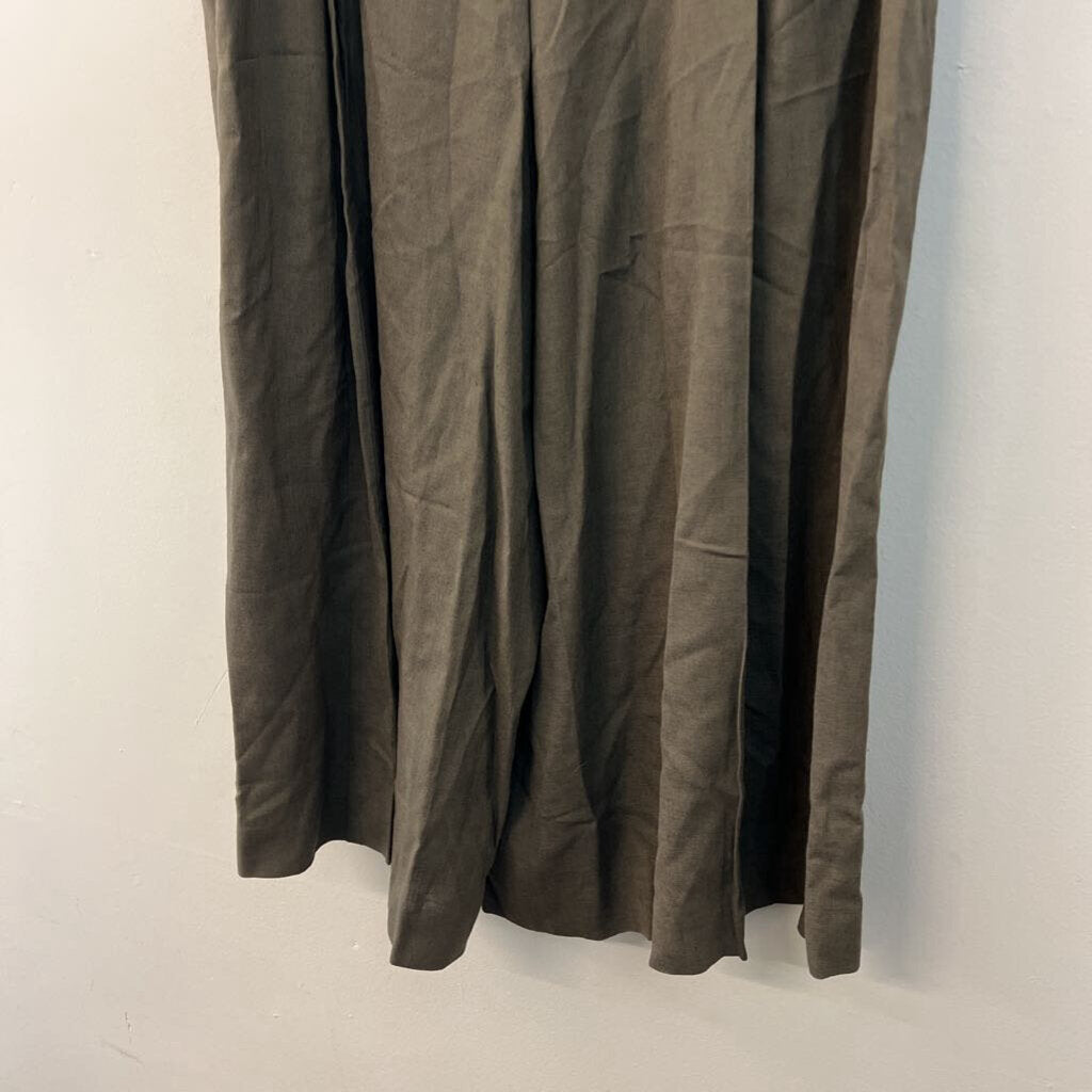 Jones New York Green Linen Wide Leg Pants 14