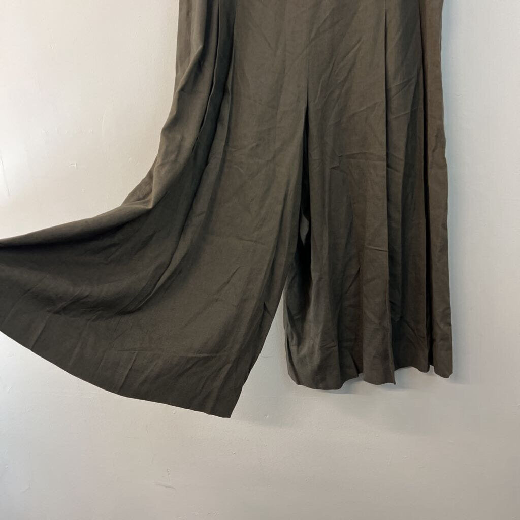 Jones New York Green Linen Wide Leg Pants 14