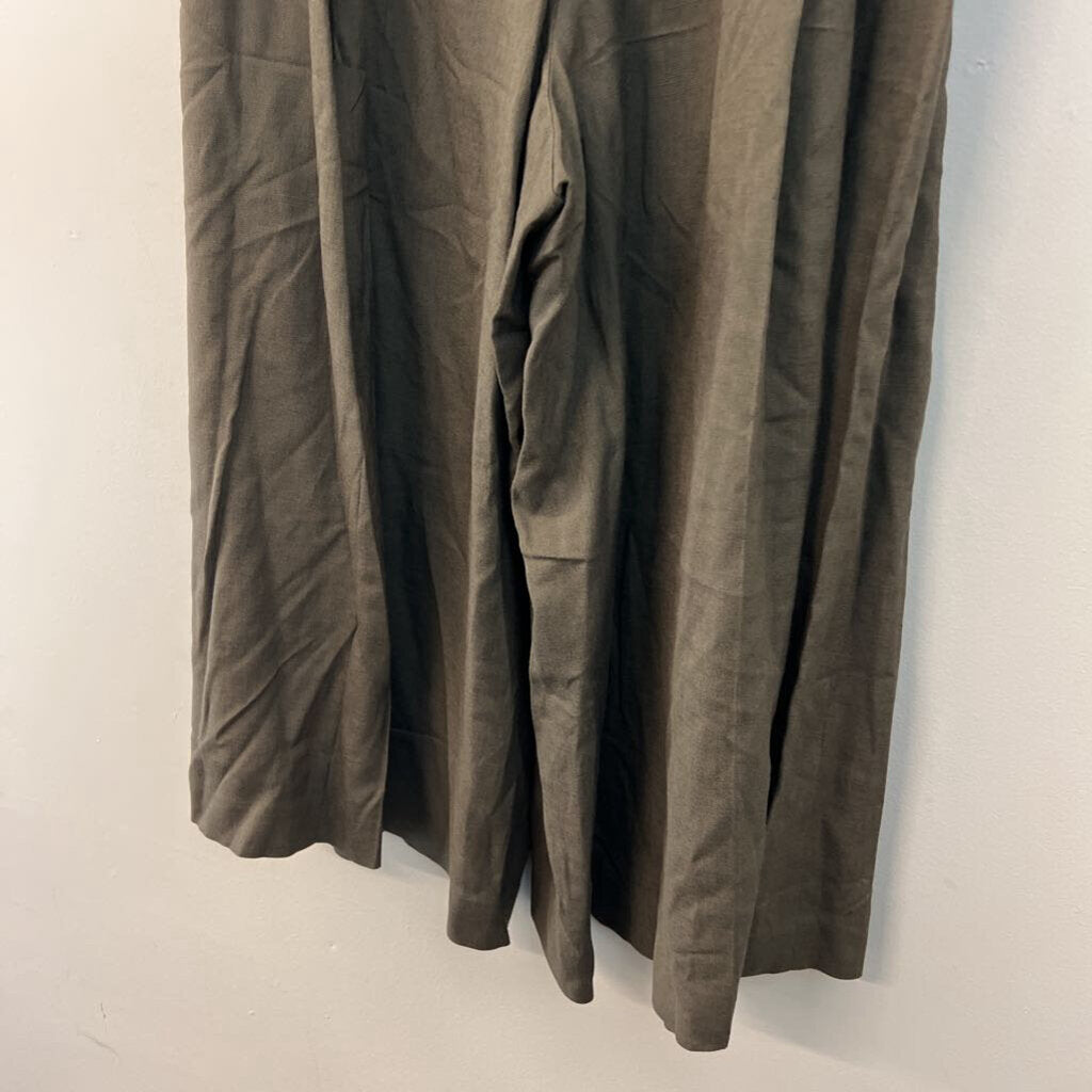 Jones New York Green Linen Wide Leg Pants 14