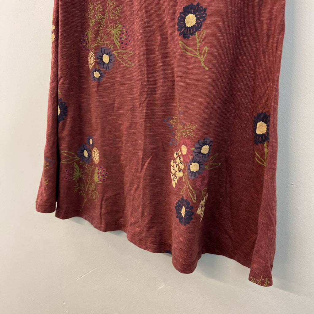 Toad and Co Red/ Multi Flower Print Skirt Small