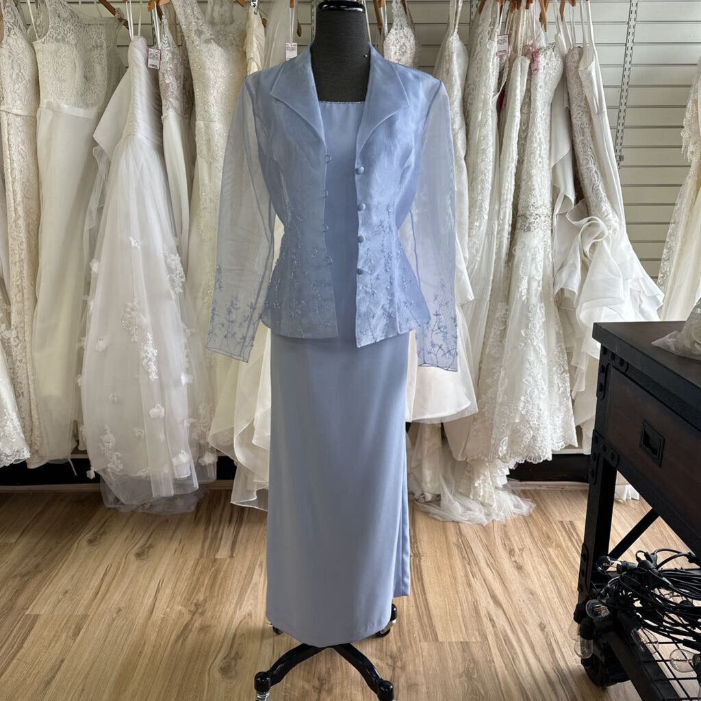 Michaelangelo Square Neck Long Dress With Jacket 12