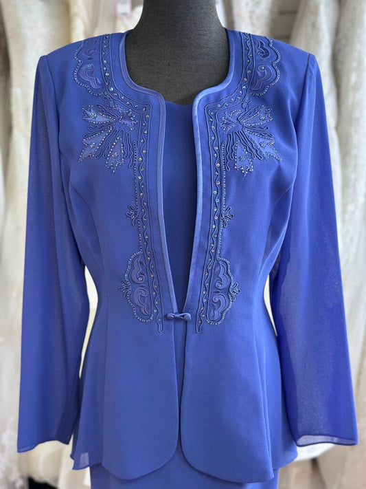 R&M Richards Purple Long Dress With Jacket 10