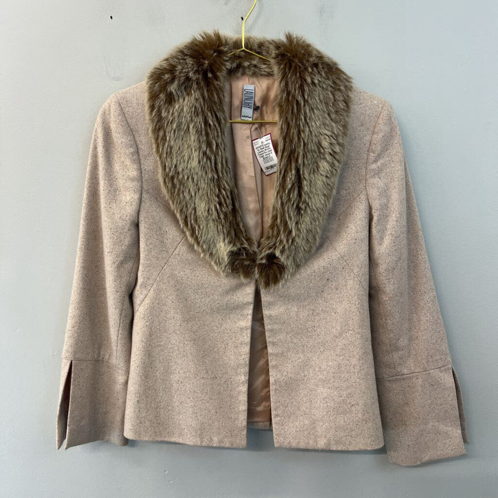 Laundry Brown Tweed Fur Lined Collar Jacket 8