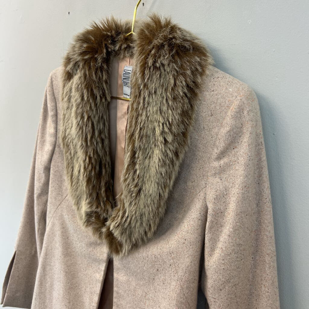 Laundry Brown Tweed Fur Lined Collar Jacket 8