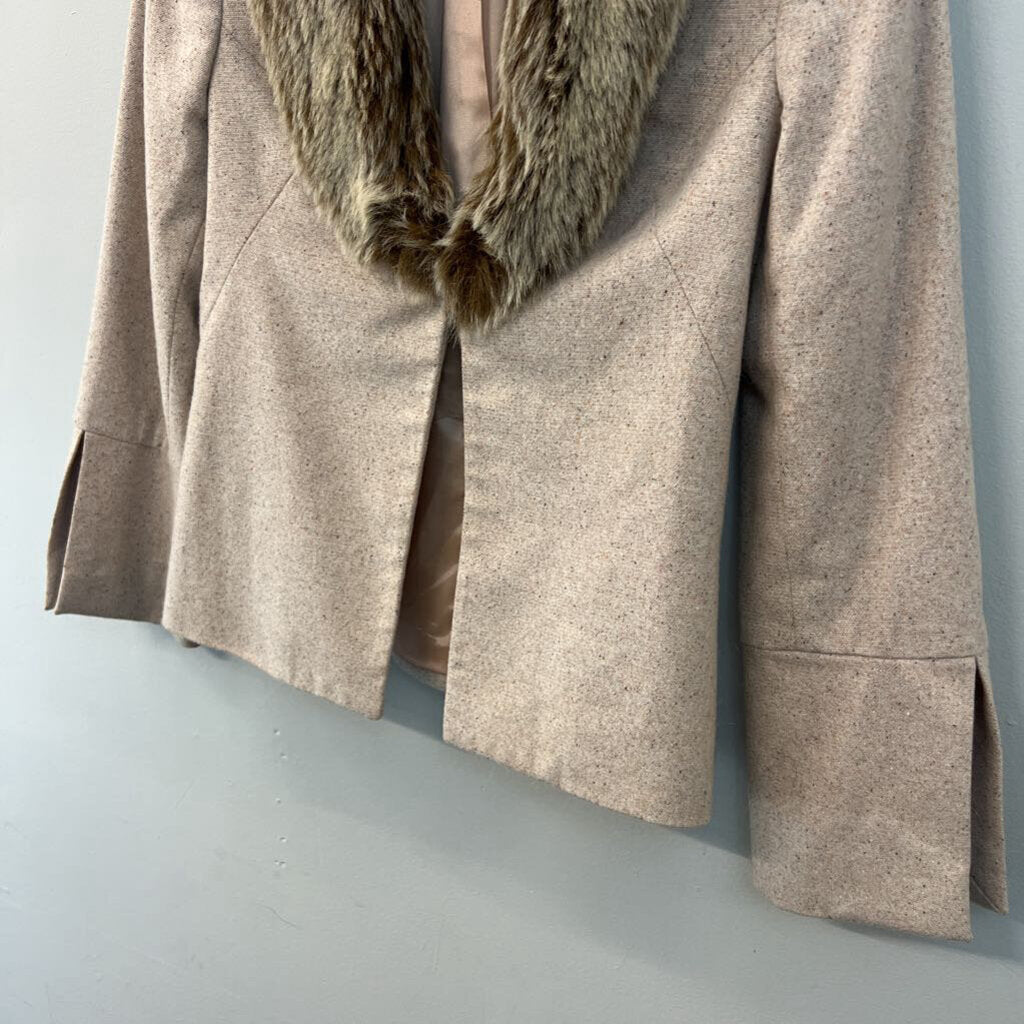 Laundry Brown Tweed Fur Lined Collar Jacket 8