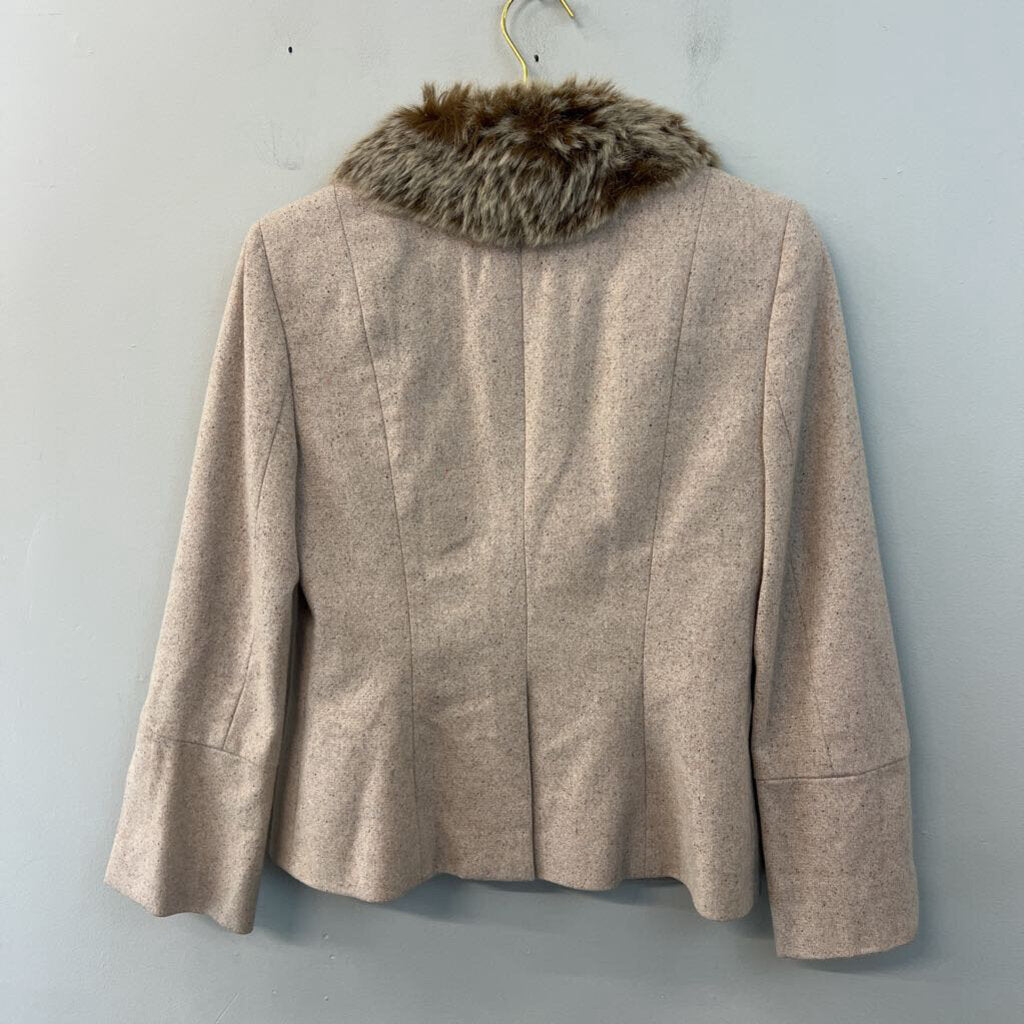 Laundry Brown Tweed Fur Lined Collar Jacket 8