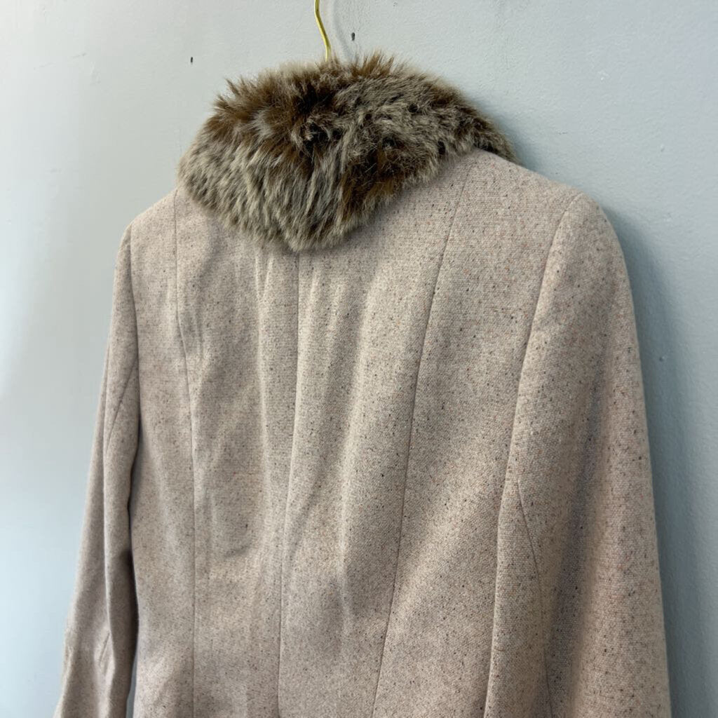 Laundry Brown Tweed Fur Lined Collar Jacket 8
