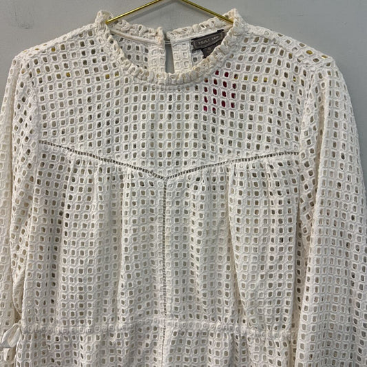 Point Sur White Eyelet Long Sleeve Mock Neck Top 6