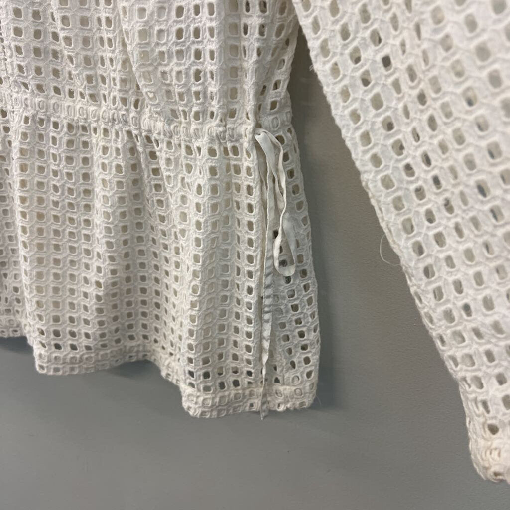 Point Sur White Eyelet Long Sleeve Mock Neck Top 6