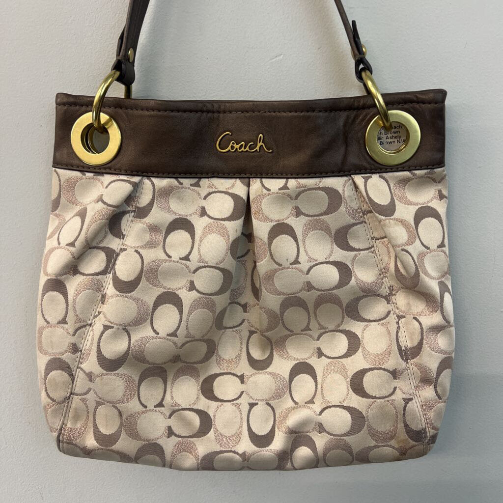Coach Brown Metallic Ashely Purse