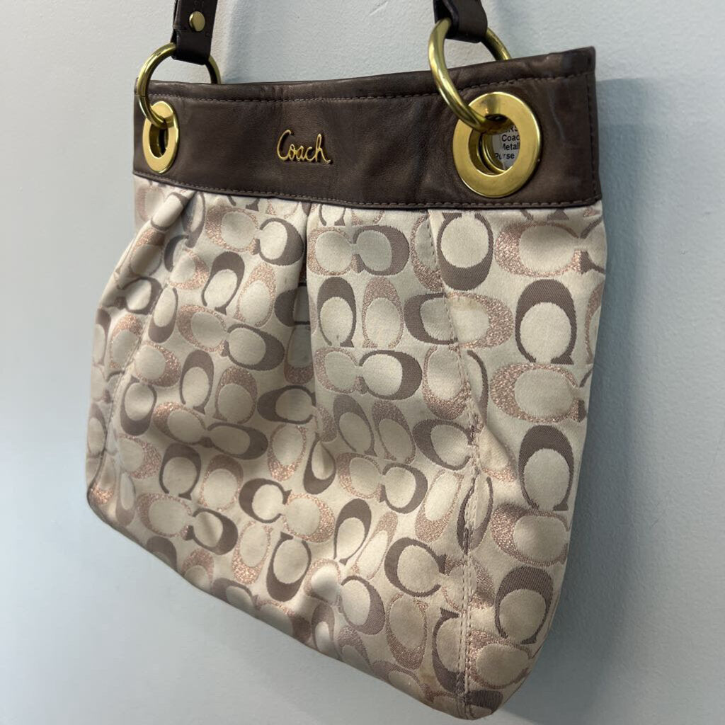 Coach Brown Metallic Ashely Purse