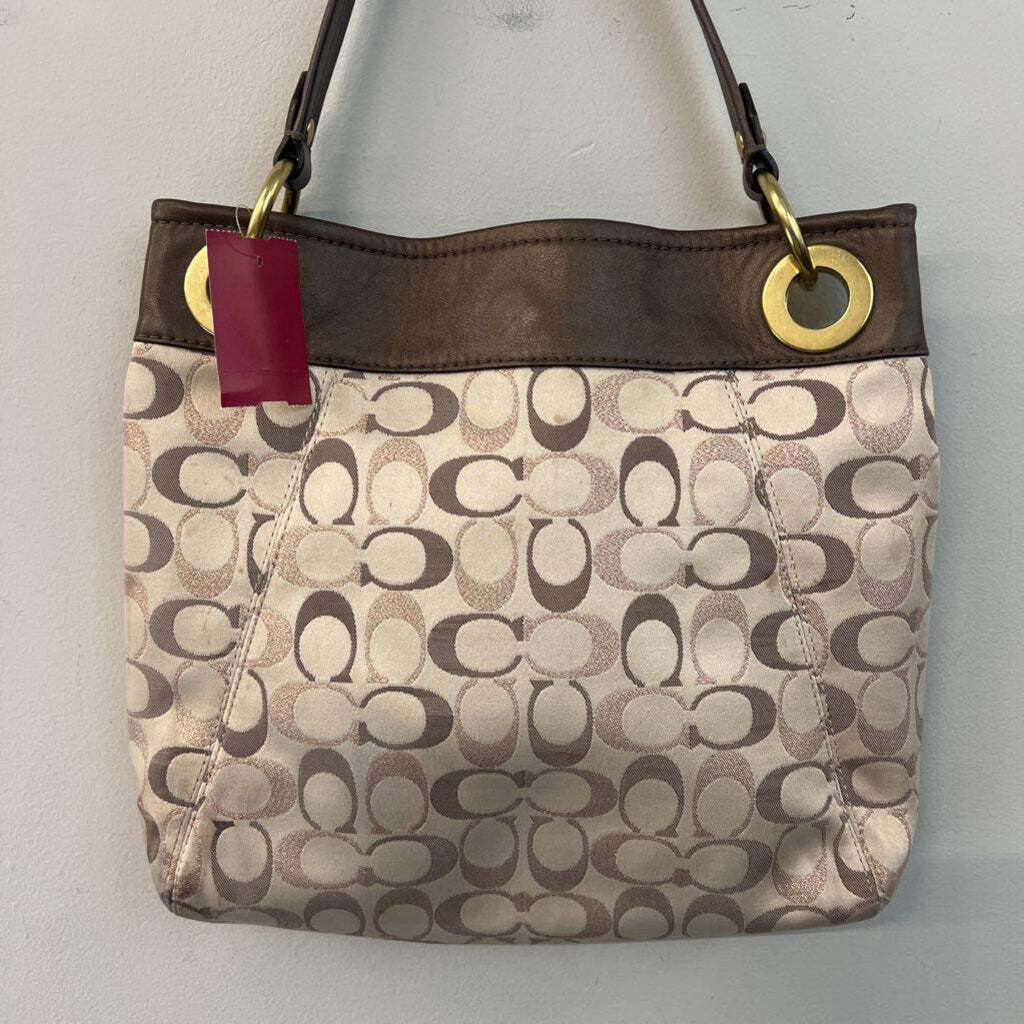 Coach Brown Metallic Ashely Purse