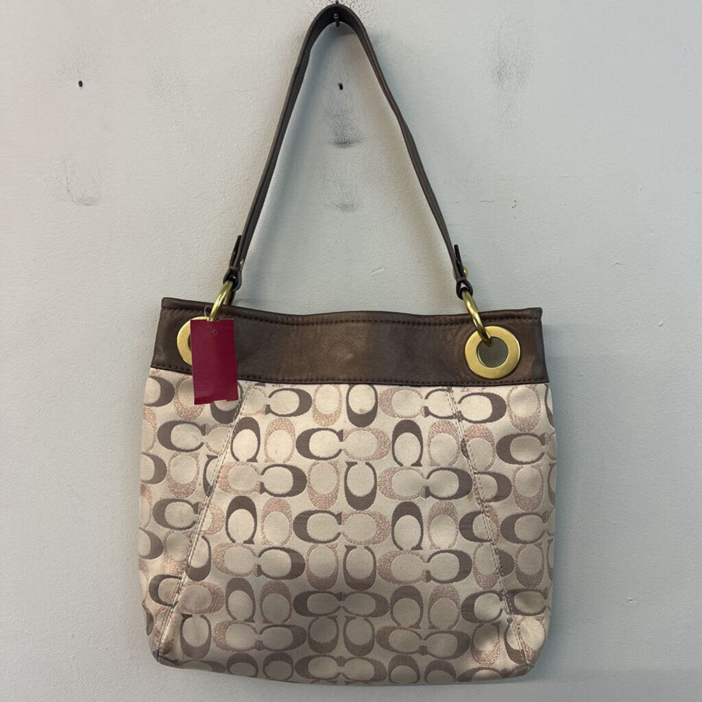 Coach Brown Metallic Ashely Purse