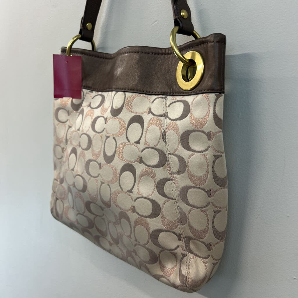 Coach Brown Metallic Ashely Purse