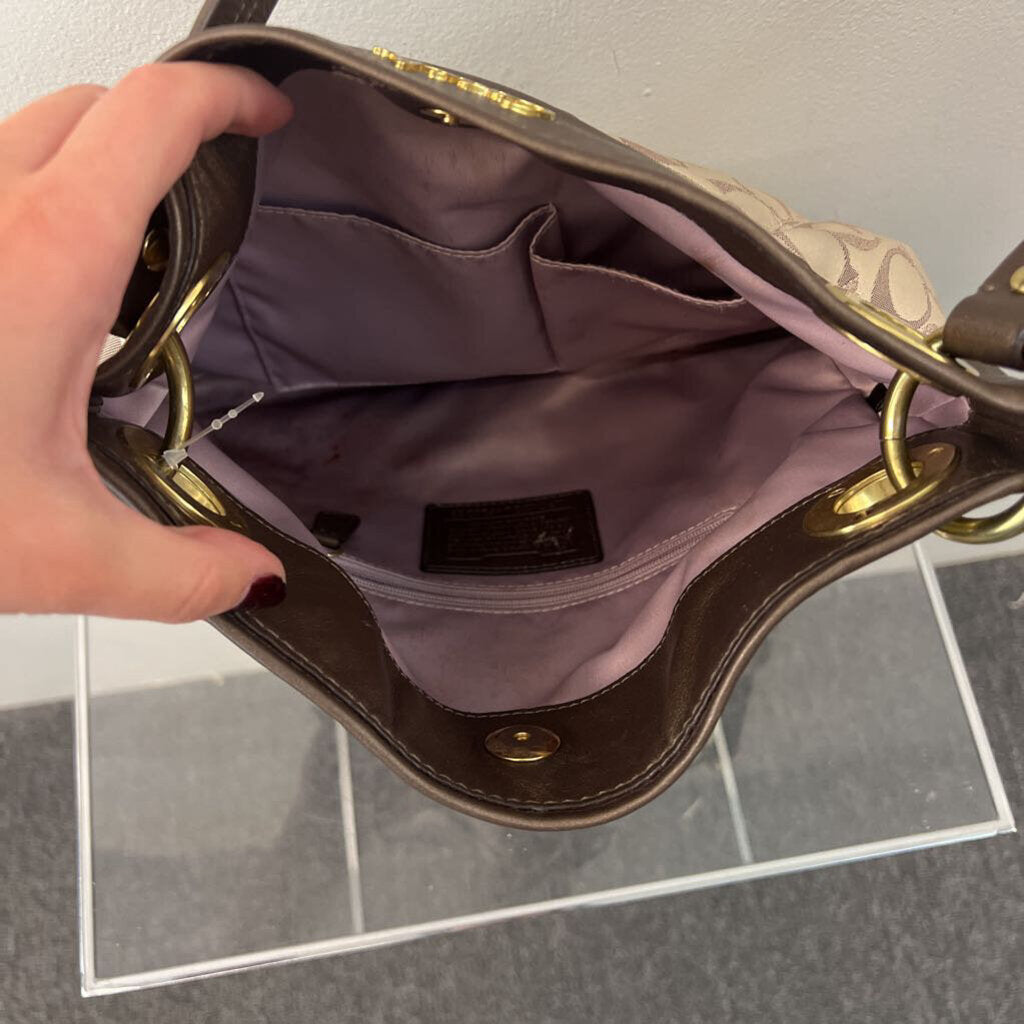 Coach Brown Metallic Ashely Purse