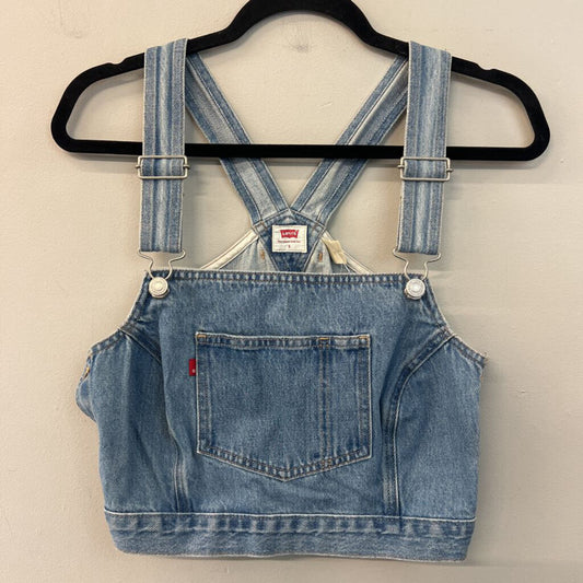 Levi Light Wash Overall Crop Top Small