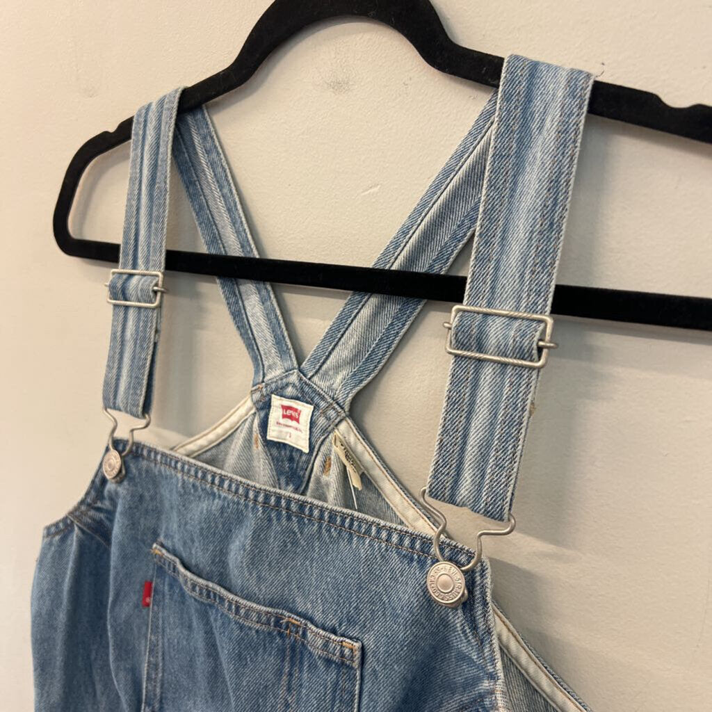 Levi Light Wash Overall Crop Top Small