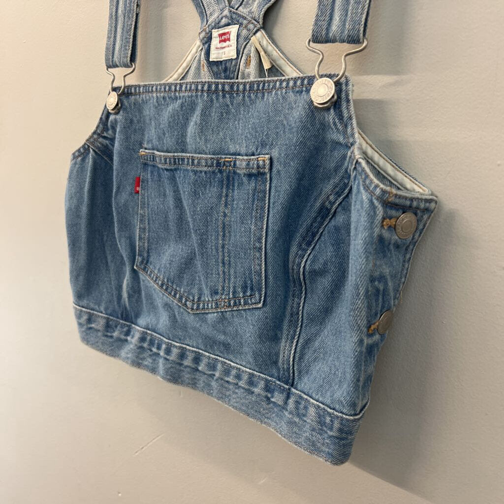 Levi Light Wash Overall Crop Top Small