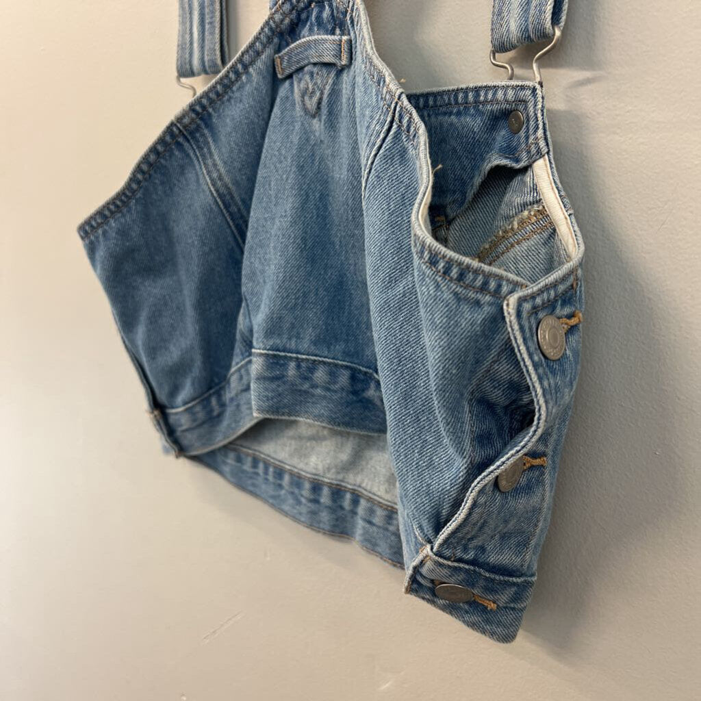 Levi Light Wash Overall Crop Top Small