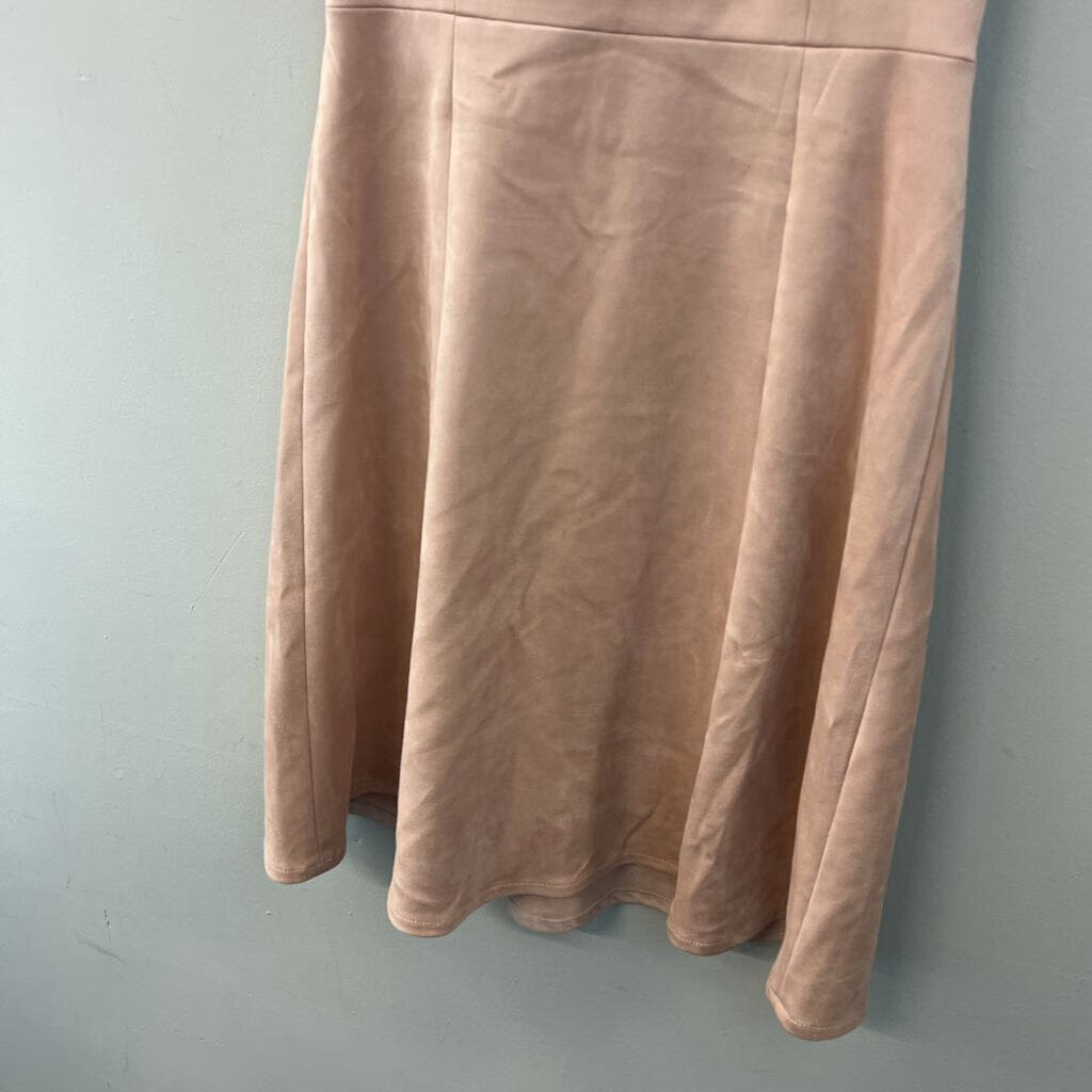 Calvin Klein Pink Suede Sleeveless Shift Dress 4