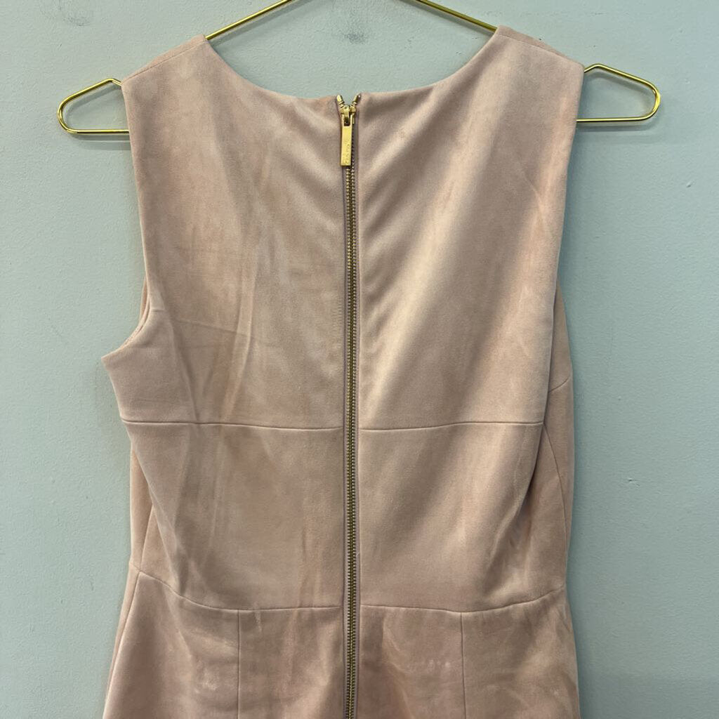 Calvin Klein Pink Suede Sleeveless Shift Dress 4
