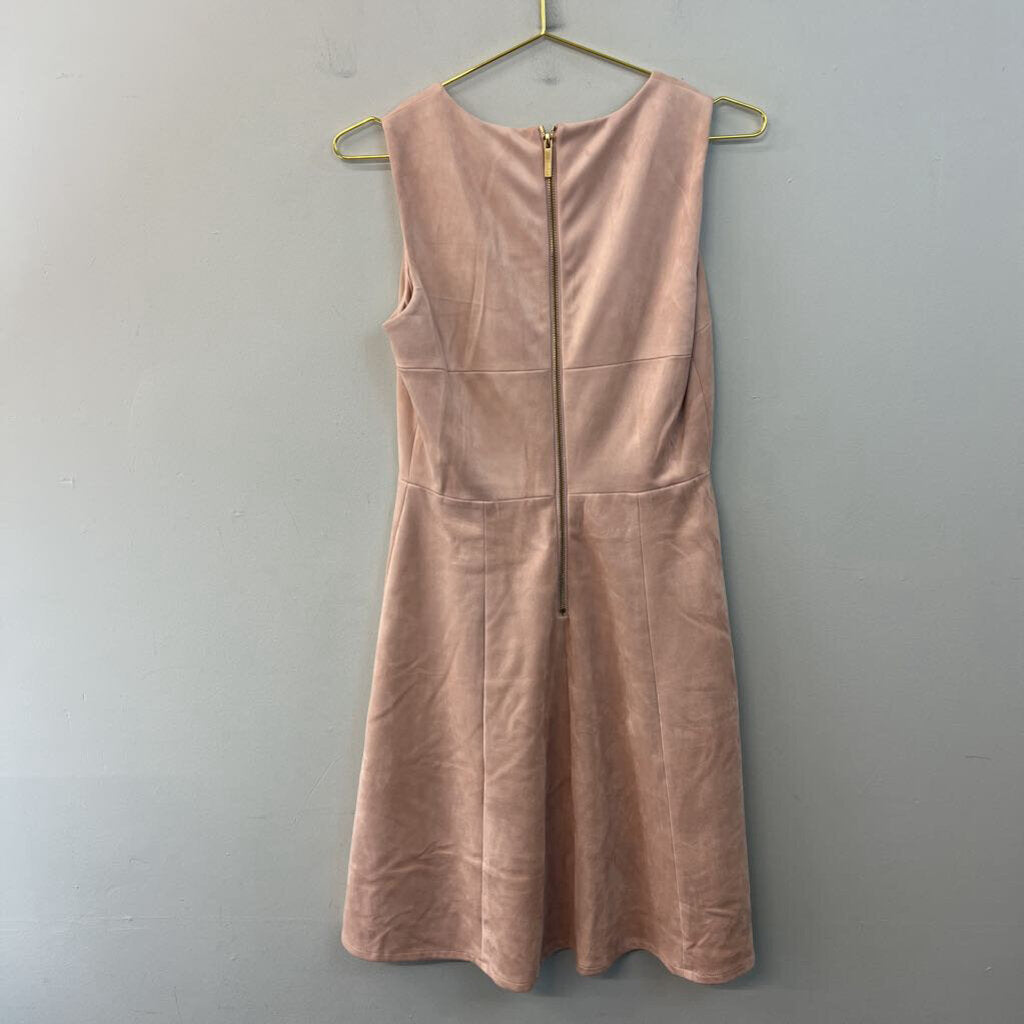Calvin Klein Pink Suede Sleeveless Shift Dress 4