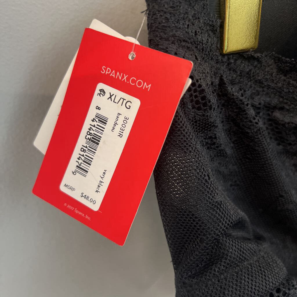 Spanx Black Lace Strapless Bralette Extra Large