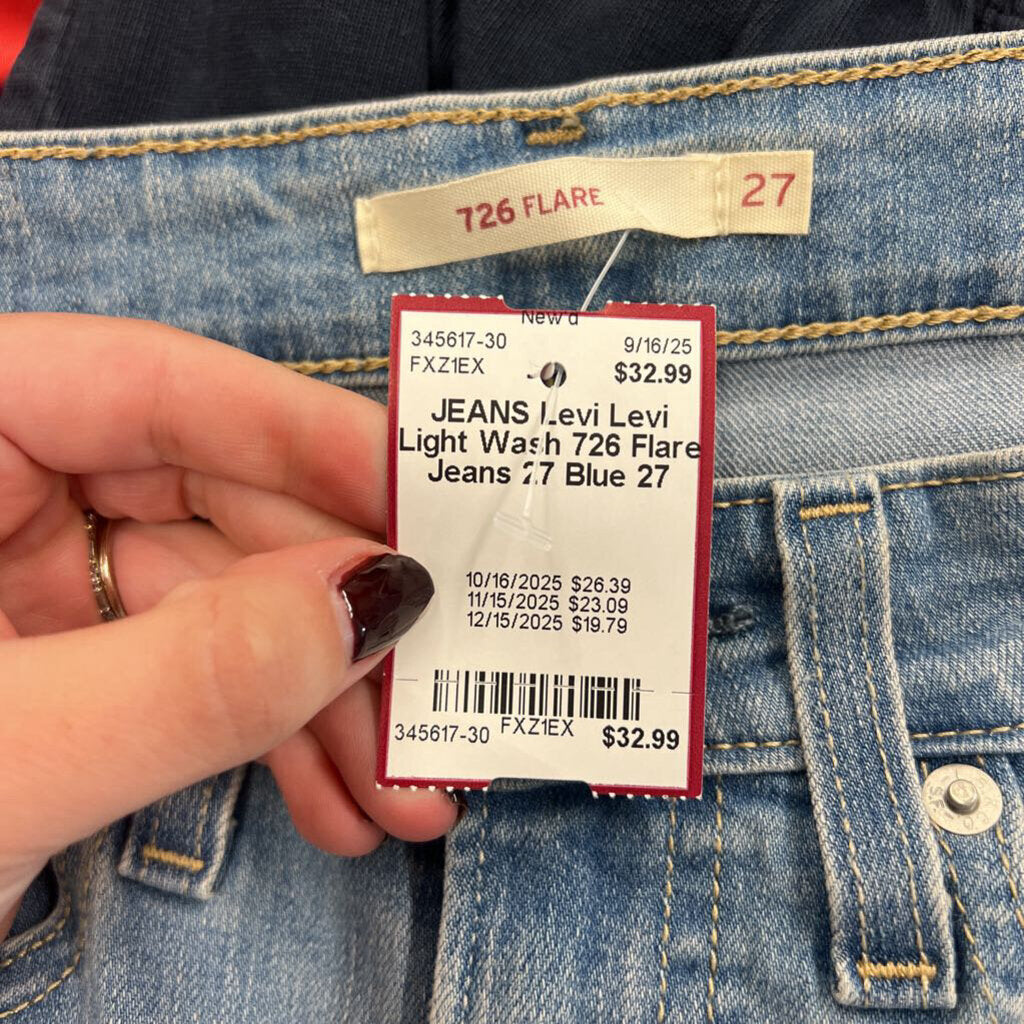 Levi Light Wash 726 Flare Jeans 27
