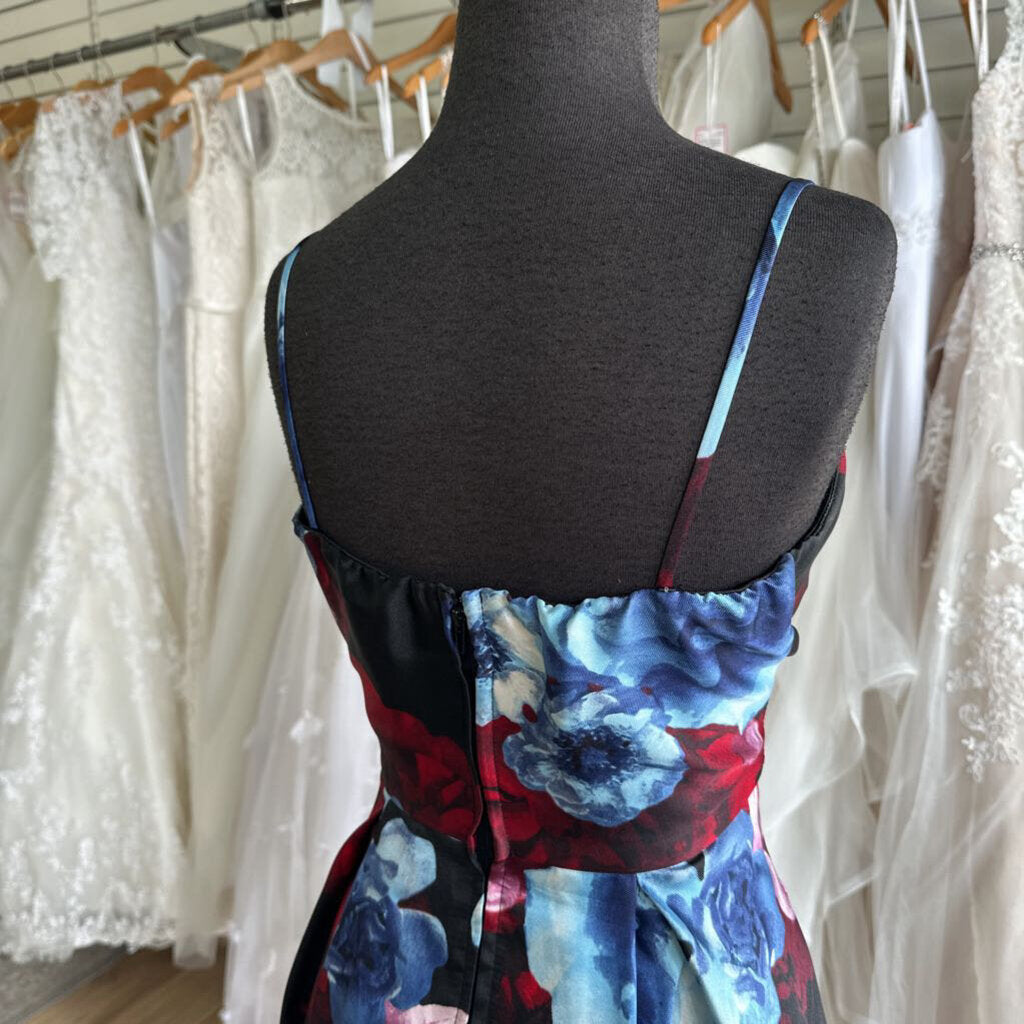 Speechless Black/ Multi Flower Print High Low Formal Dress 11