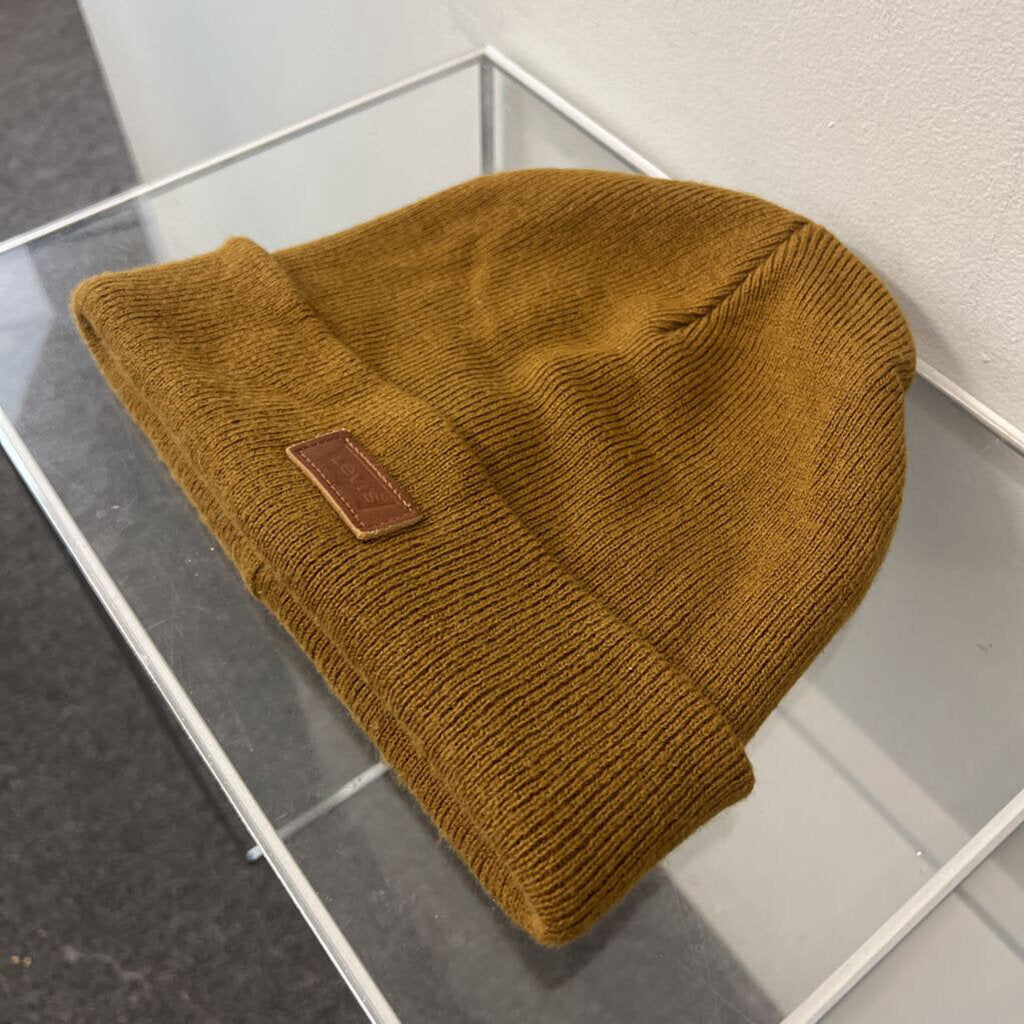 Levi Brown Knit Beanie Hat