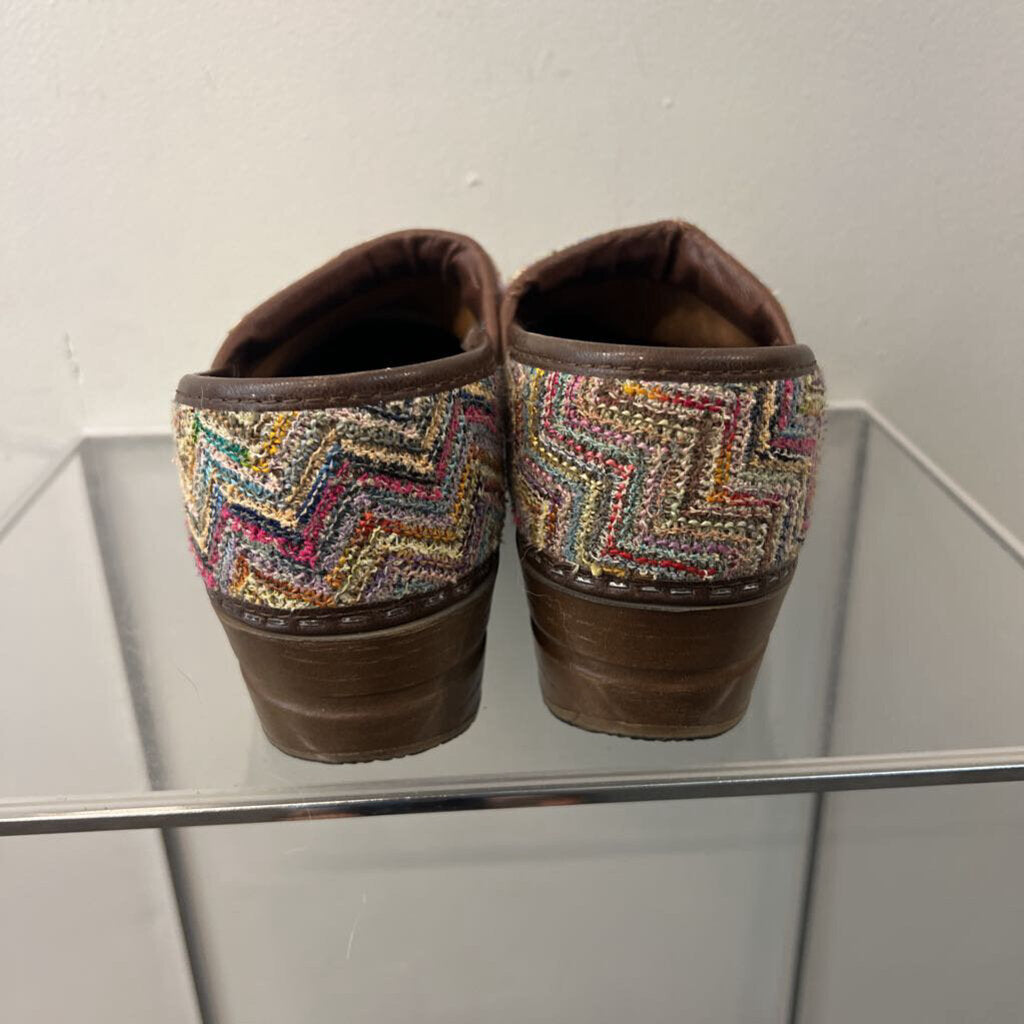 Sanita Multi Color Slip On Knit Danish Clogs 39