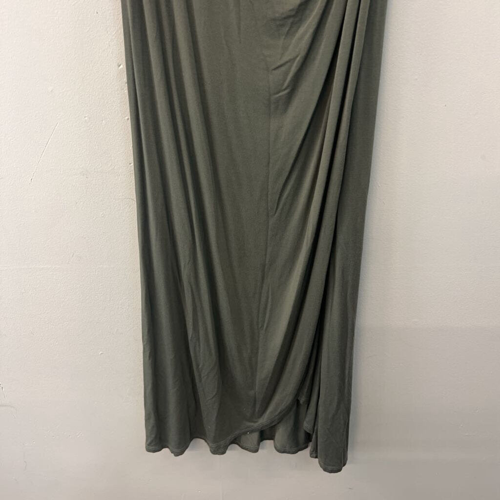 Spense Green Long Sleeve Knot Side Midi Dress Extra Small