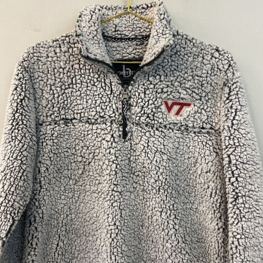 Boxercraft White/ Black Sherpa Quarter Zip Virginia Tech Pullover Small