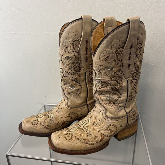 Corral Brown Leather Studded Leather Western Boots 6