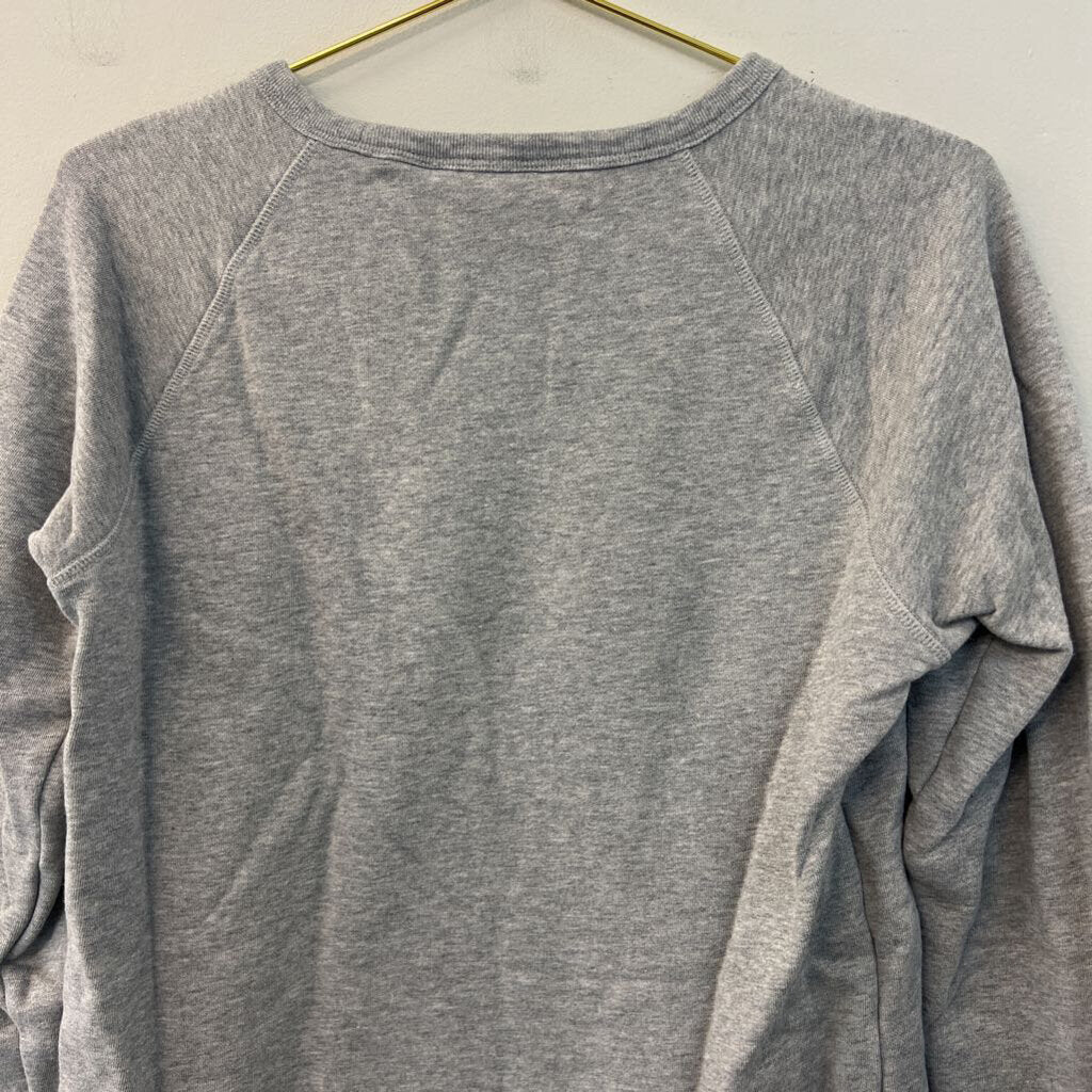 Draper James Grey What Would Dolly Do Long Sleeve Pullover Top Medium