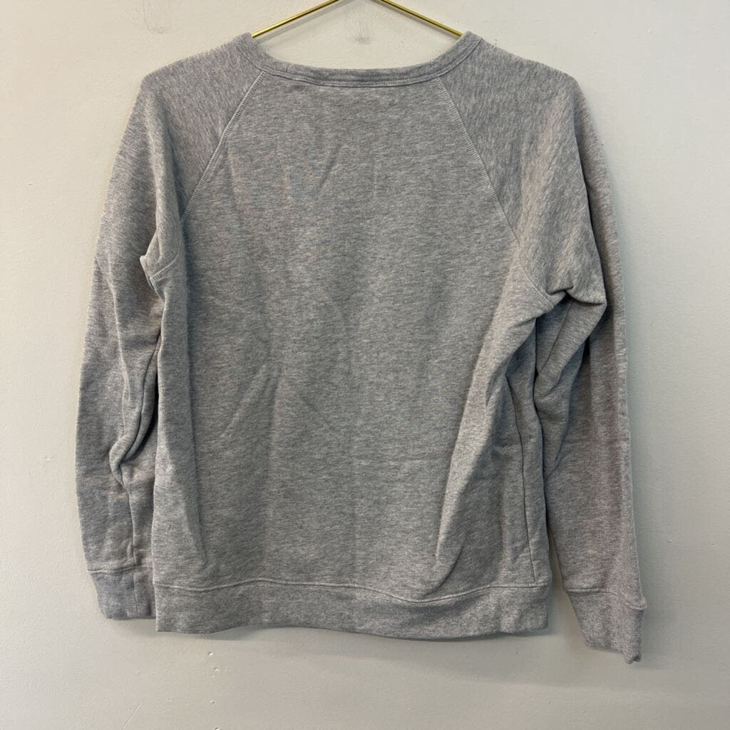 Draper James Grey What Would Dolly Do Long Sleeve Pullover Top Medium