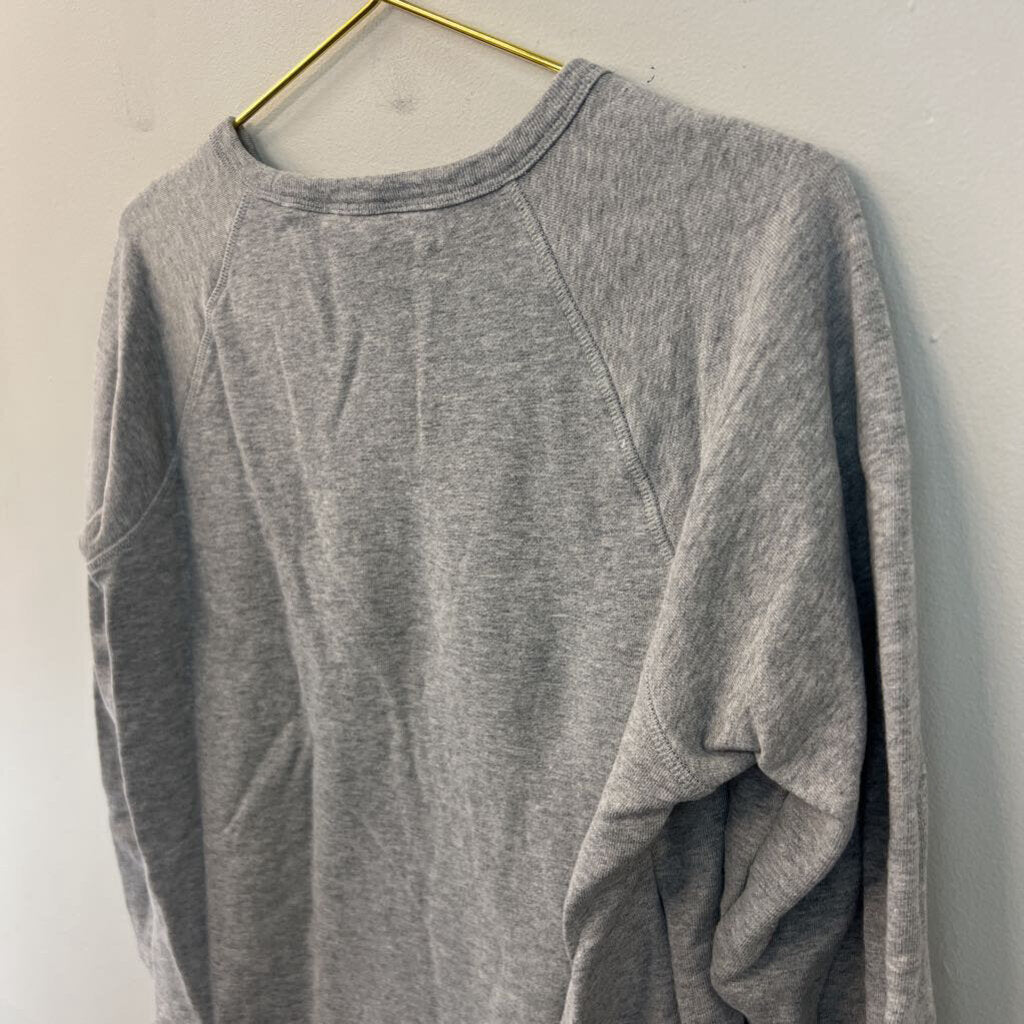 Draper James Grey What Would Dolly Do Long Sleeve Pullover Top Medium