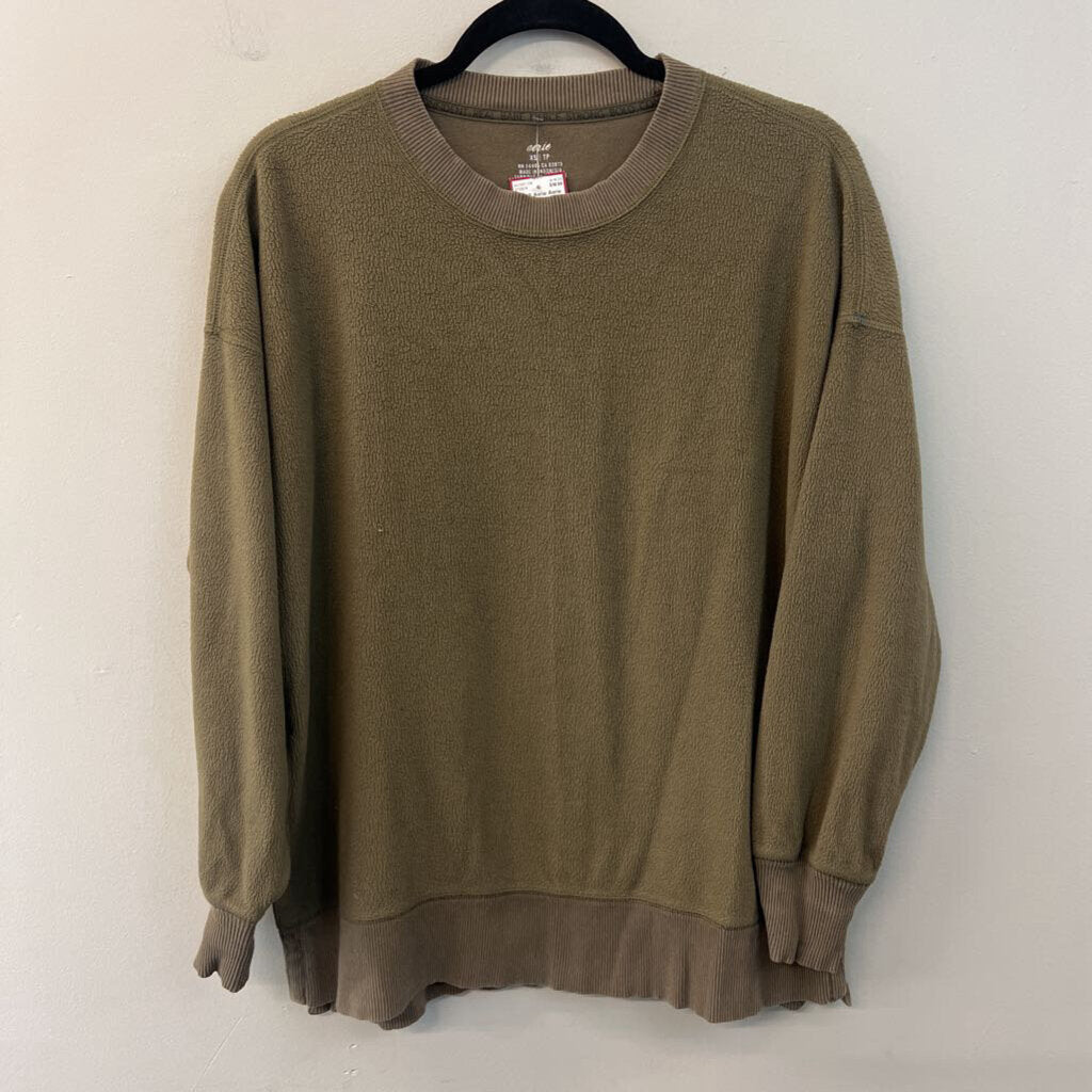 Aerie Green Textured Long Sleeve Top Extra Small