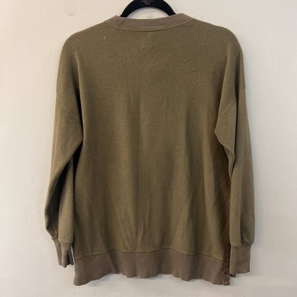 Aerie Green Textured Long Sleeve Top Extra Small