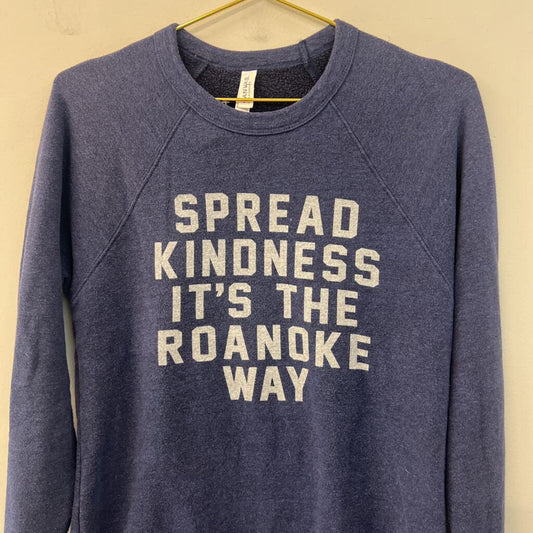Canvas Blue Spread Kindness Long Sleeve Pullover Small