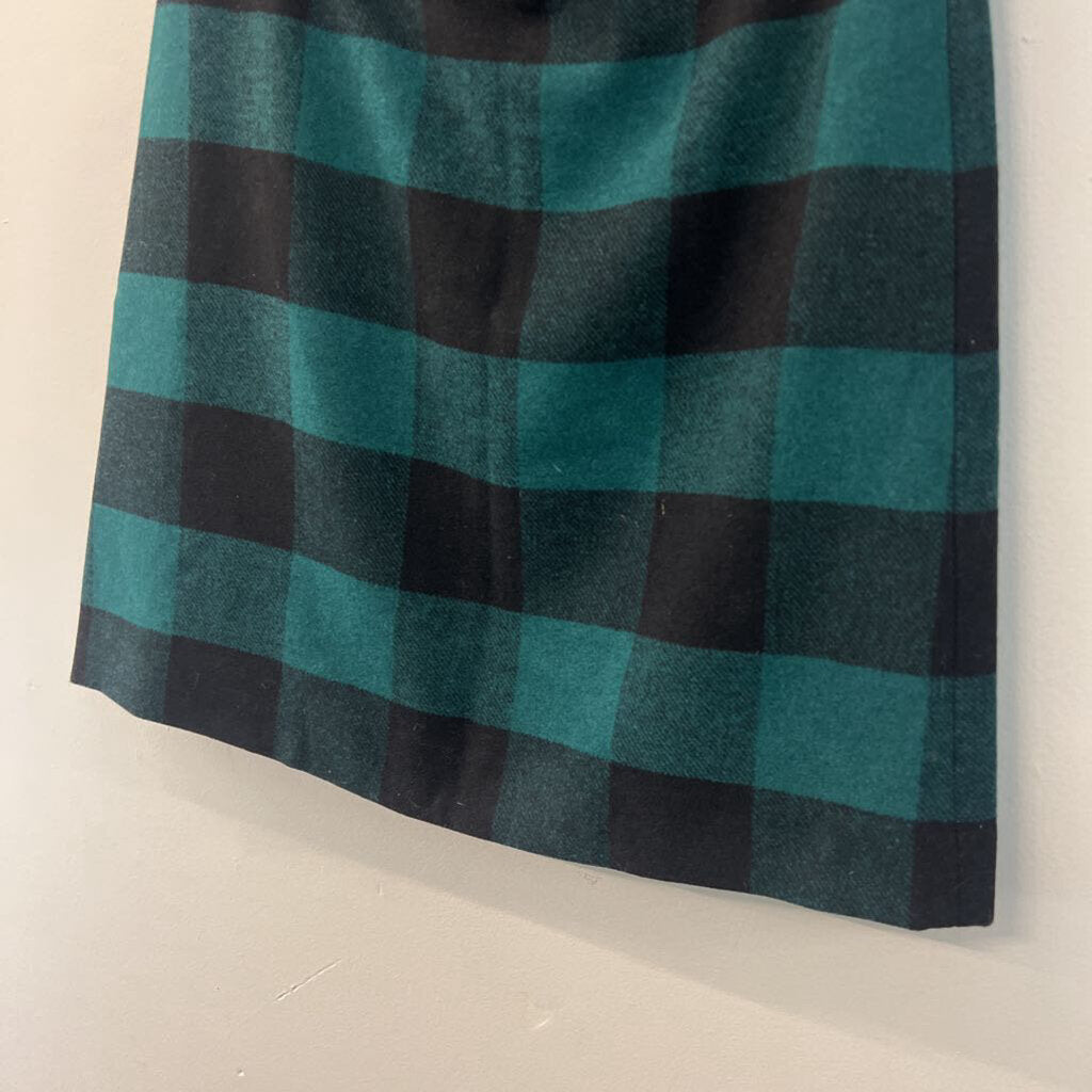J Crew Green/ Black Plaid Skirt 2