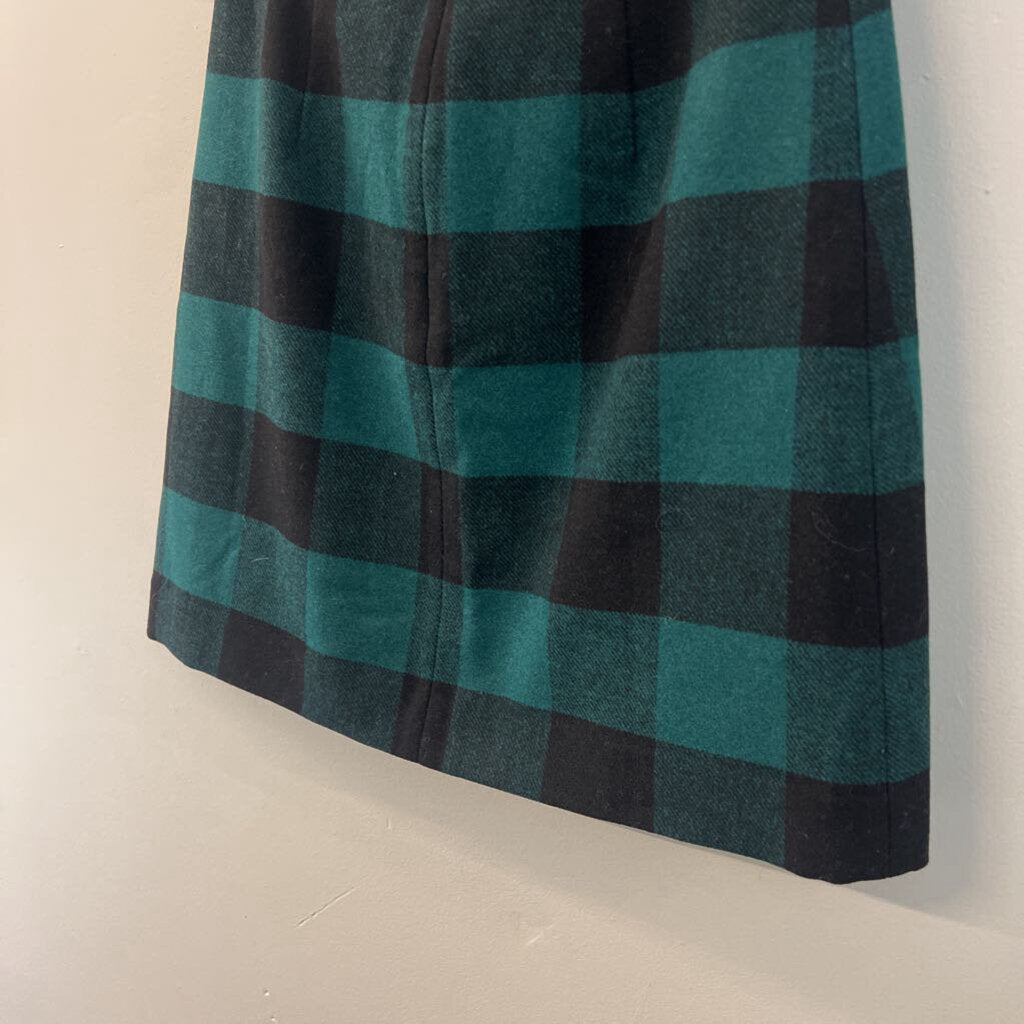 J Crew Green/ Black Plaid Skirt 2