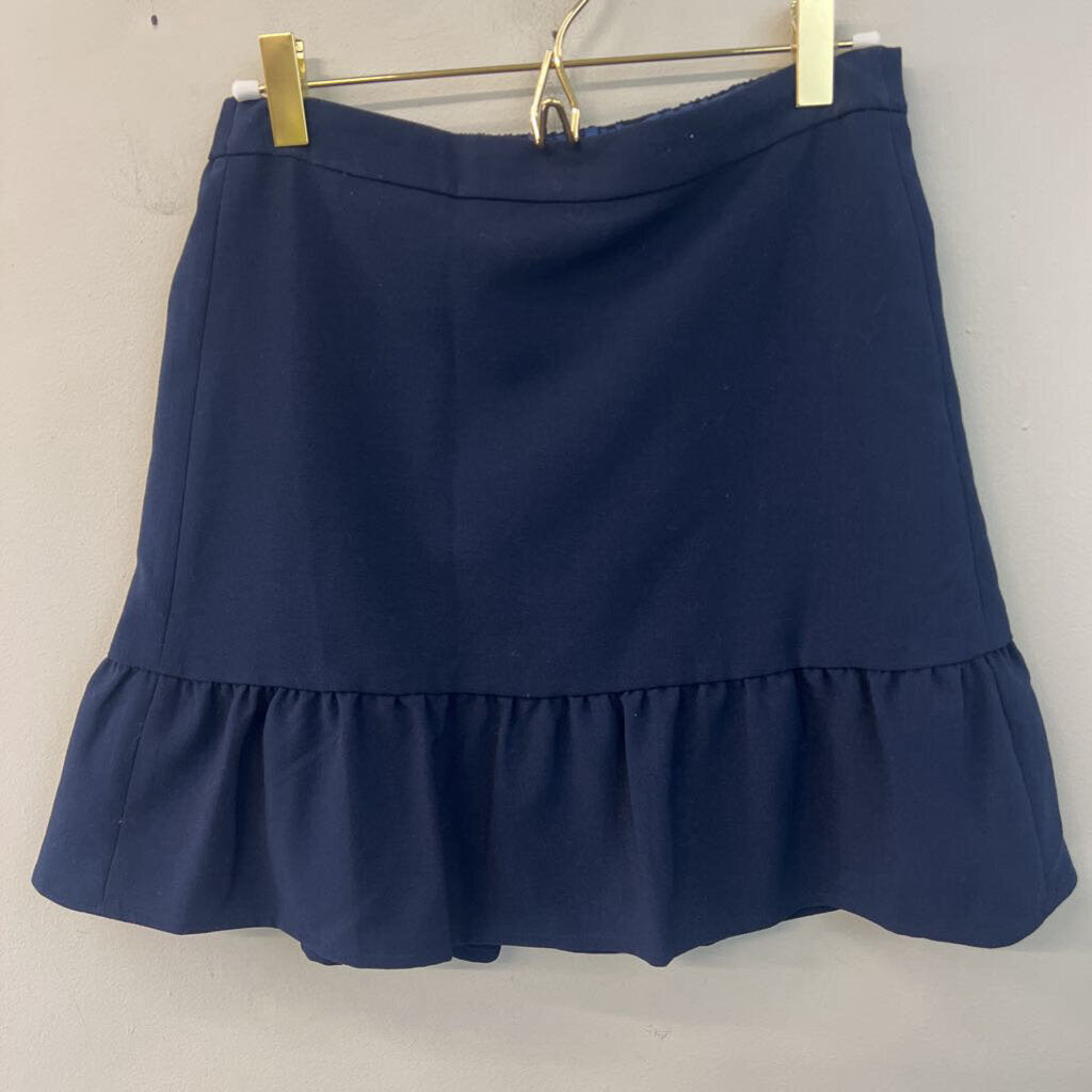J Crew Mercantile Navy Ruffle Hem Skirt 00