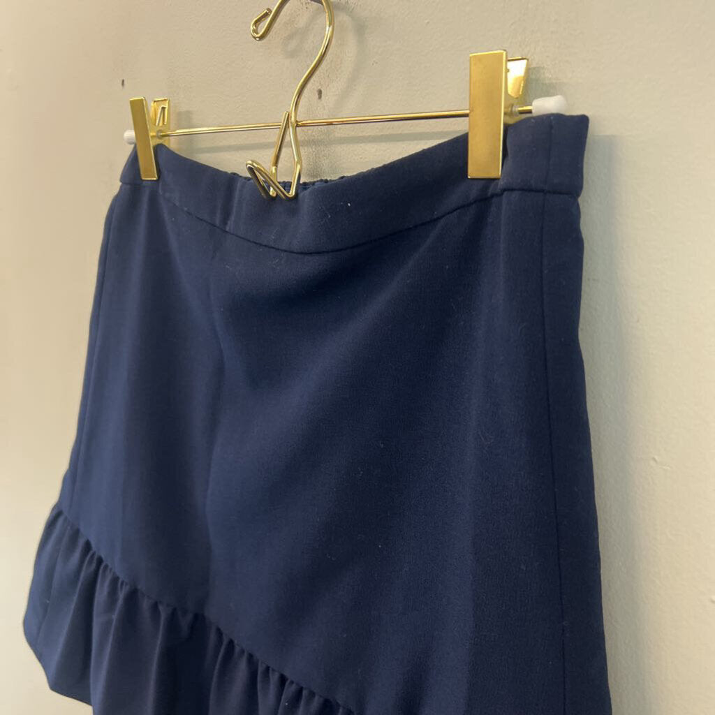 J Crew Mercantile Navy Ruffle Hem Skirt 00