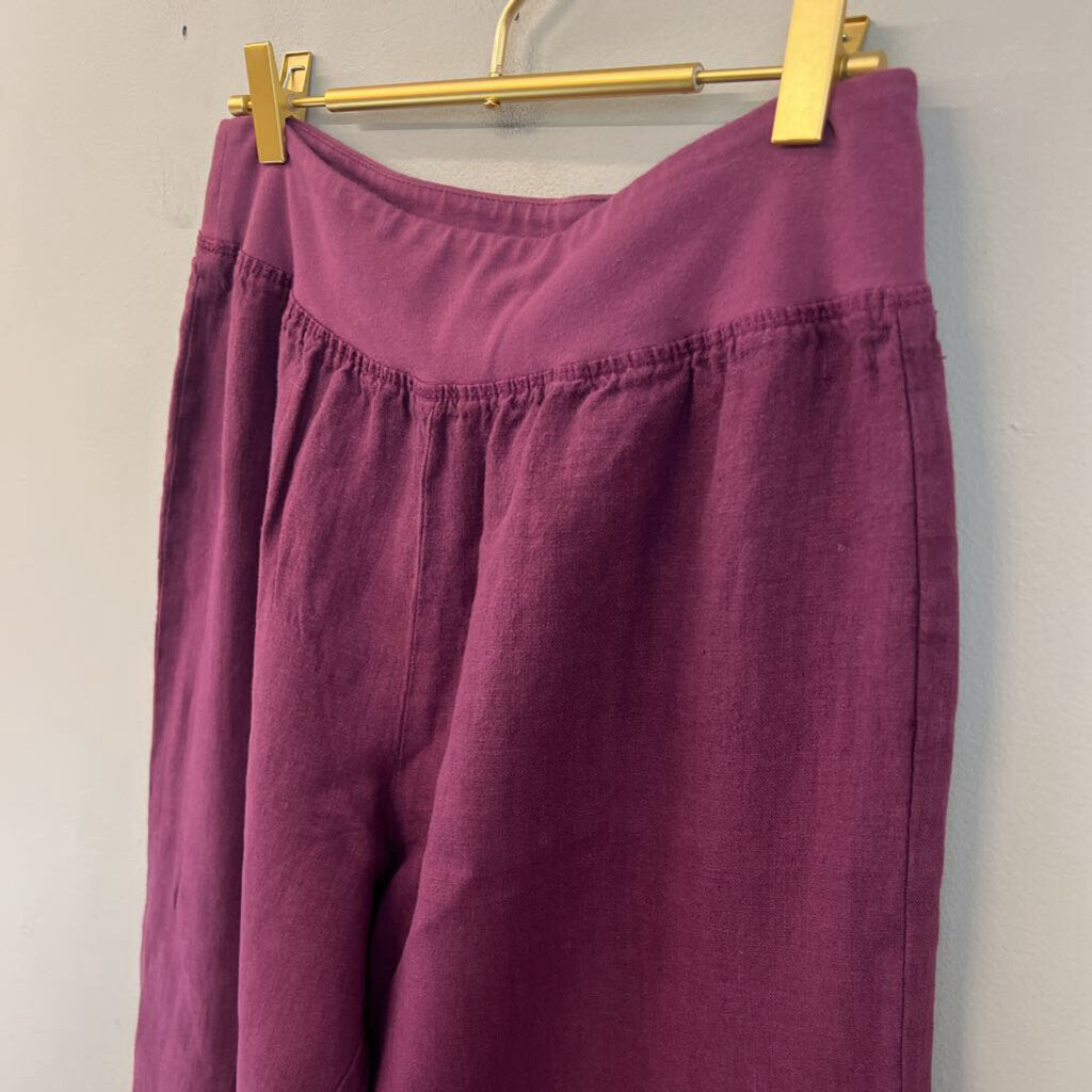 Cut Loose Purple Linen Pull On Pants Small